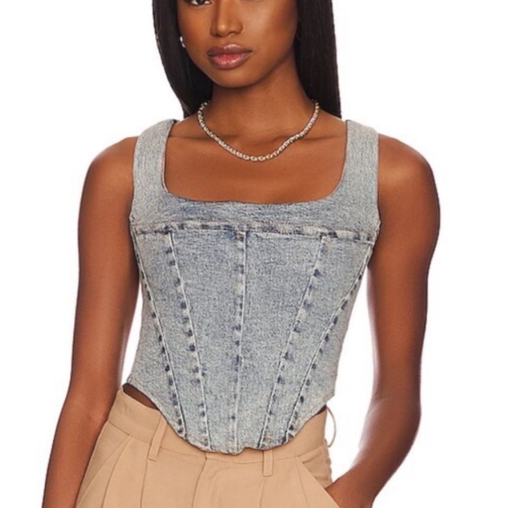 Miaou Blue Denim Tank Top